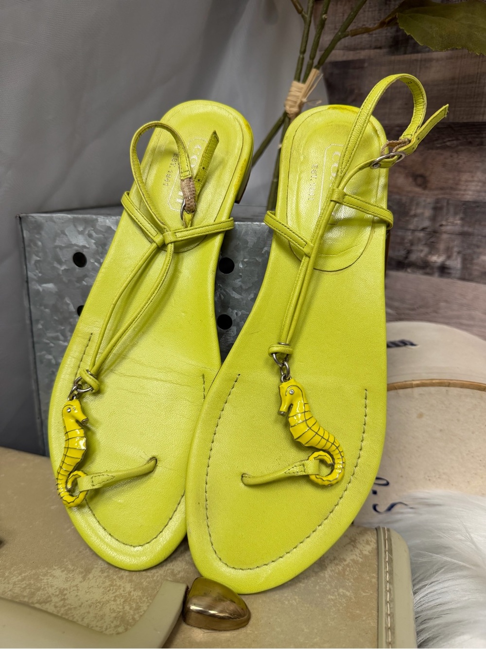 Coach Lime Green Thong Sandal 9.5